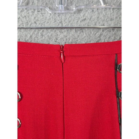 Anthropologie A-Line Skirt Beatrice B 0 (38) Red Wool Flounced Embellished - Picture 8 of 10